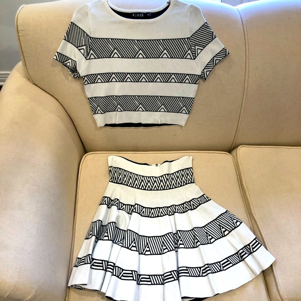 Rehab top and skirt set